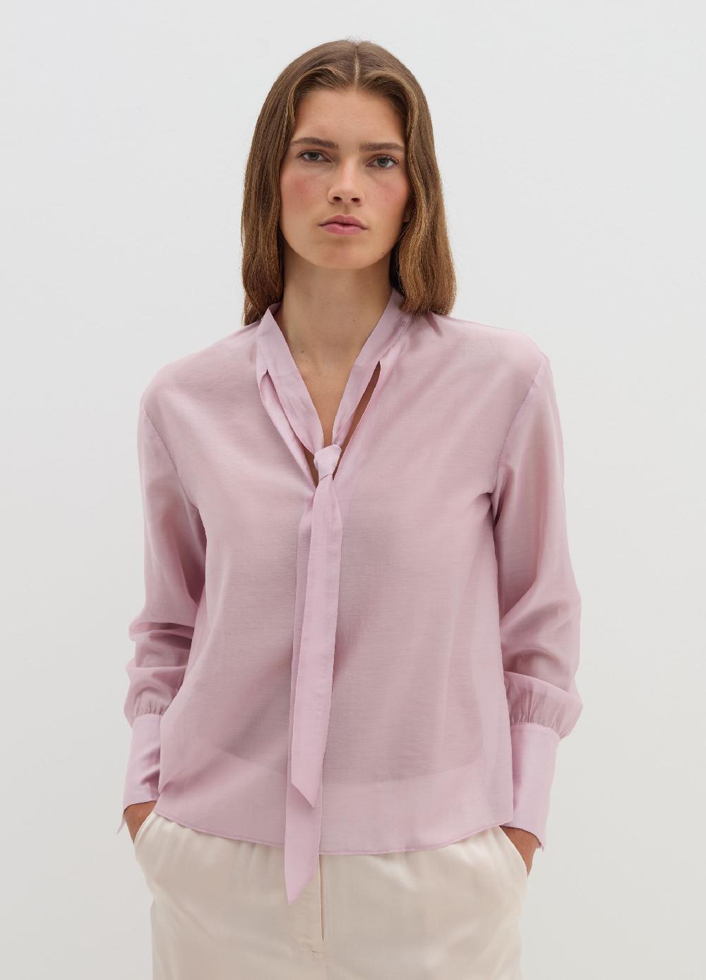 Stefanel Blusa in Tencel muslin con fiocco Offerte stagionali