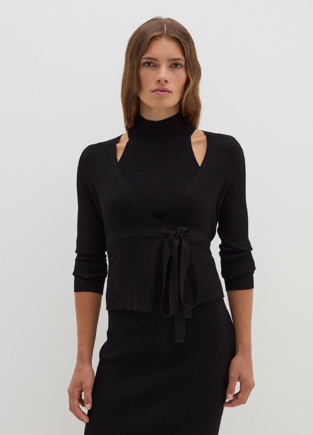 Stefanel Cardigan in crêpe a costine Sconti VIP