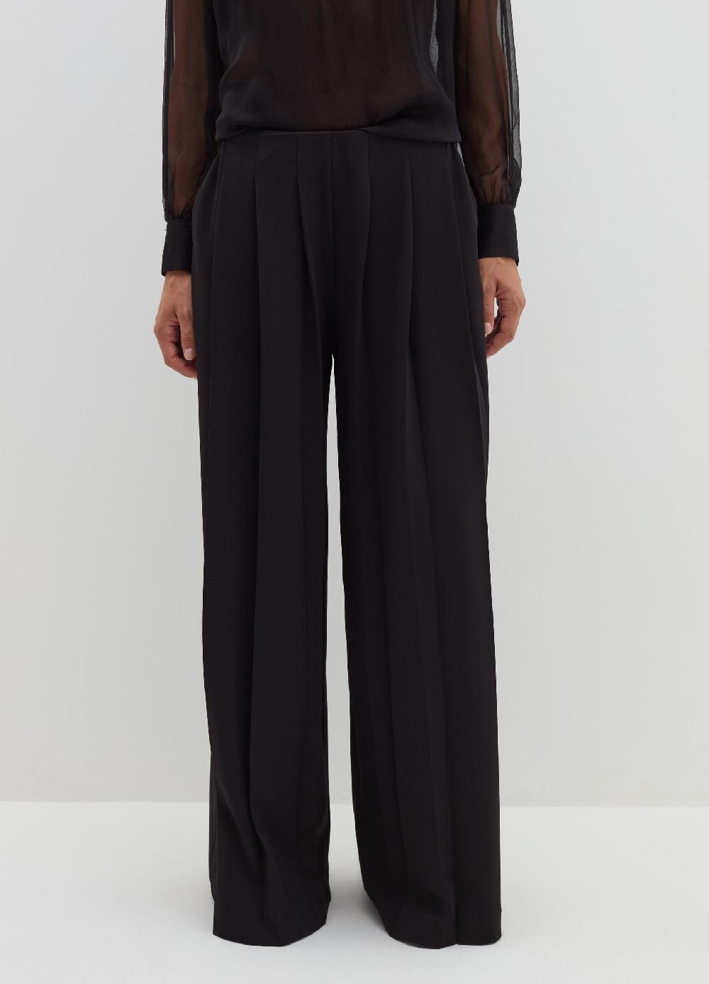 Stefanel Pantalone palazzo plisse in crêpe Ultimi tre giorni