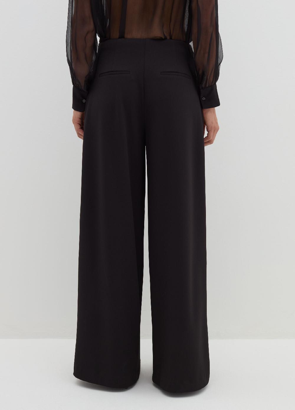 Stefanel Pantalone palazzo plisse in crêpe Ultimi tre giorni