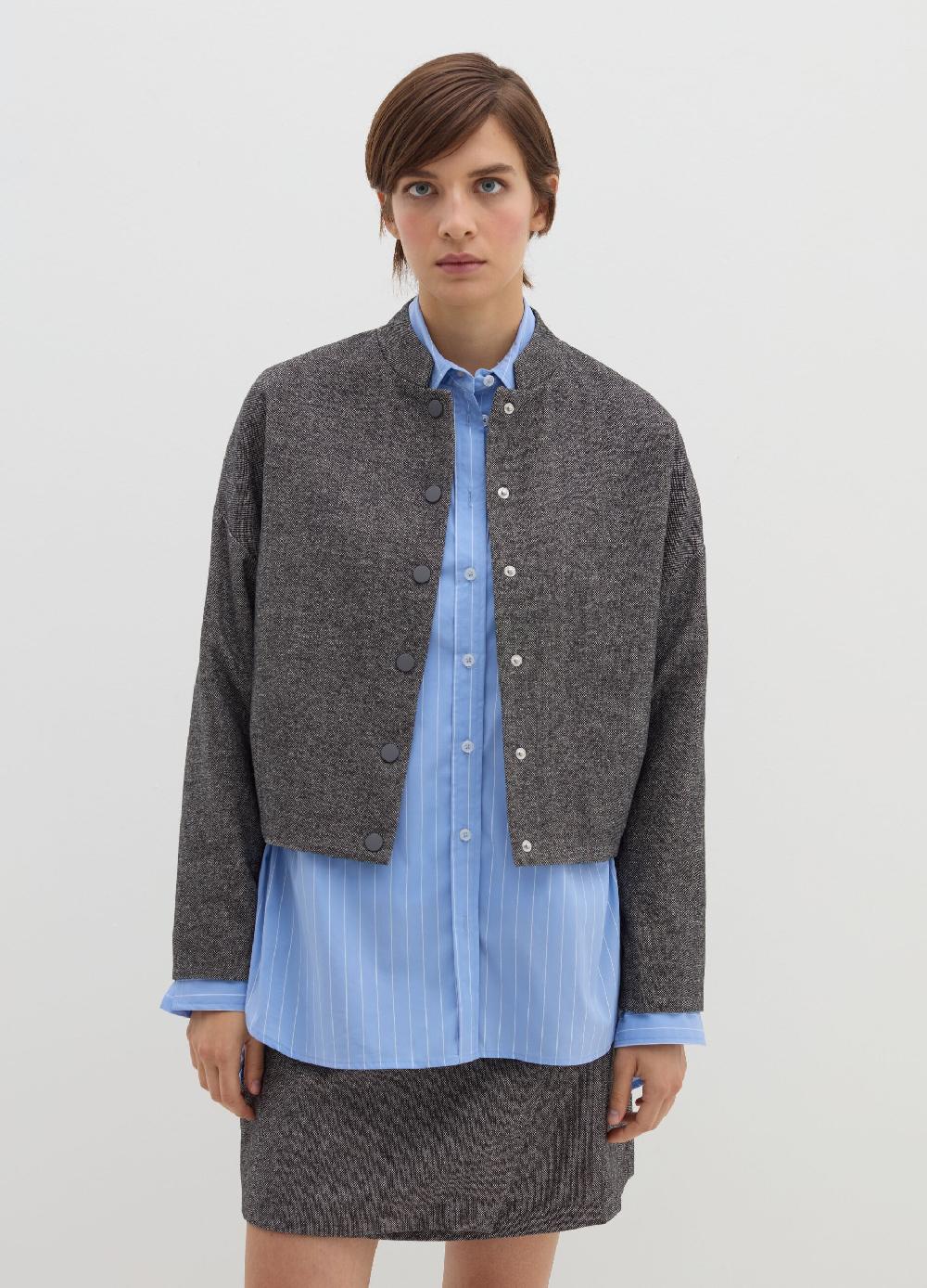 Stefanel Giacca corta in tweed con bottoni Duty-free