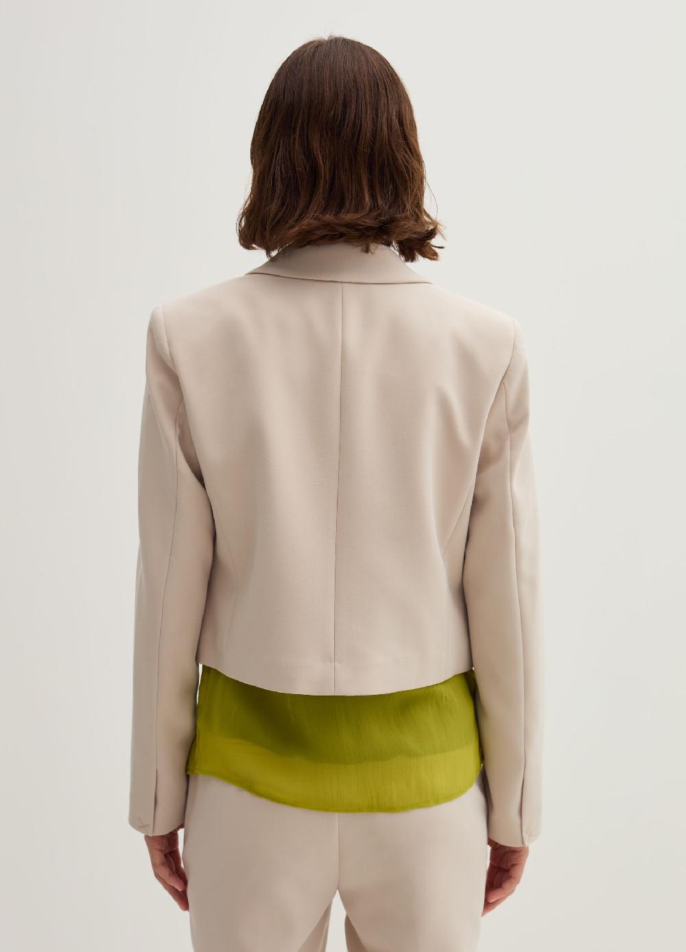 Stefanel Blazer crop monopetto in crêpe doppia In Linea