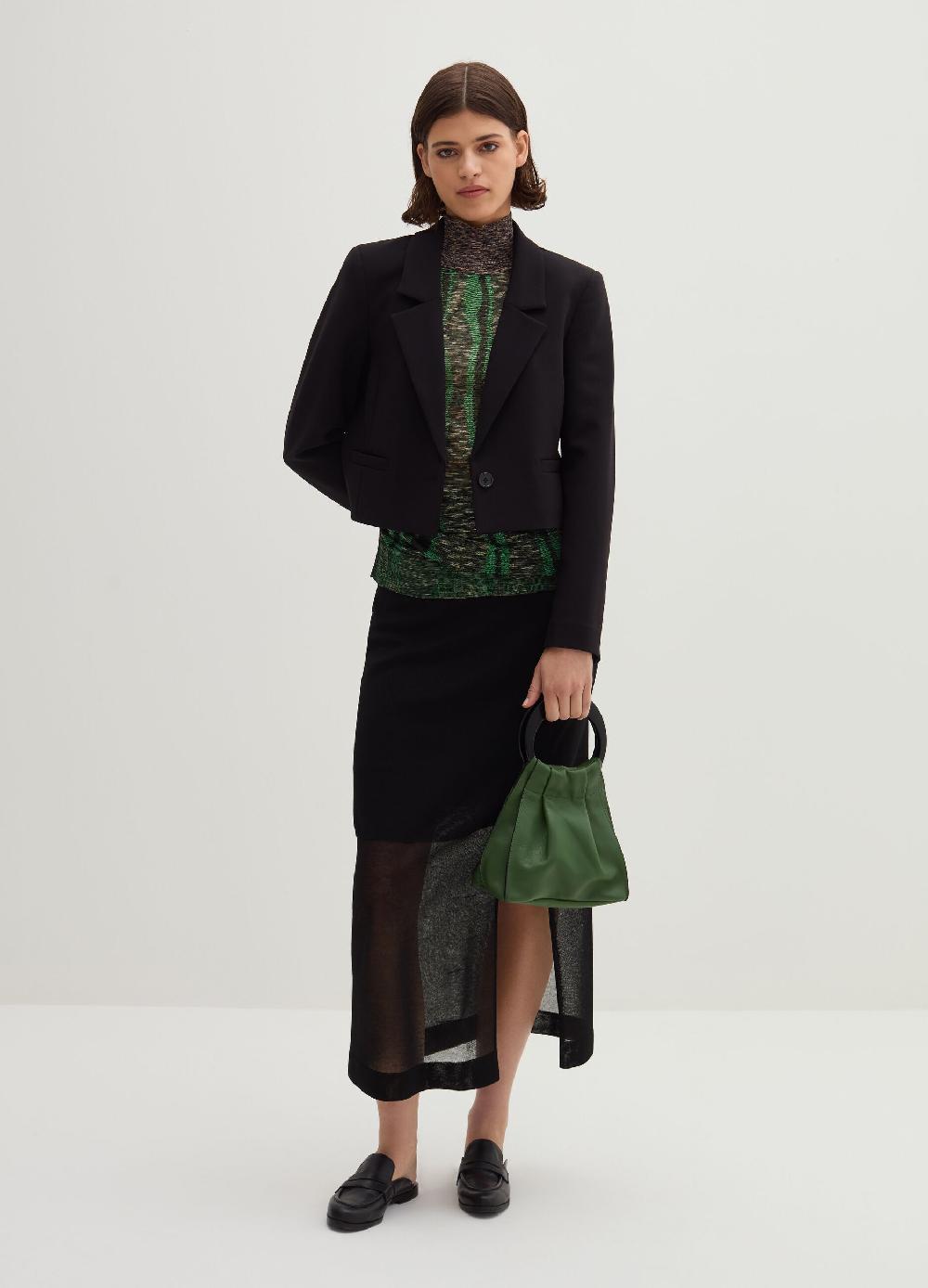 Stefanel Blazer cropped monopetto in crêpe doppia Qualità