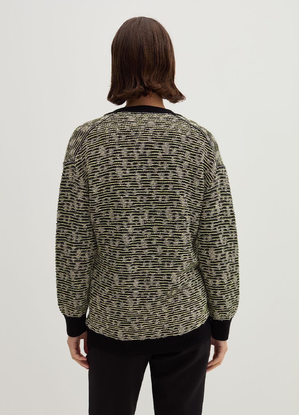 Stefanel Cardigan jacquard con scollo a V Promozione