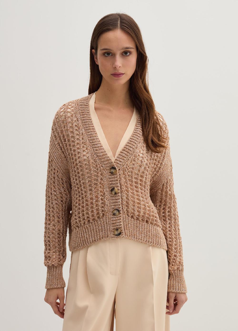 Stefanel Cardigan over trama forata effetto mouline Pezzi Unici