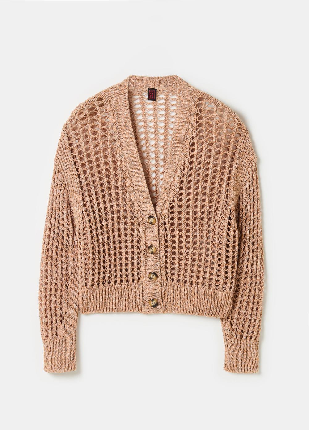 Stefanel Cardigan over trama forata effetto mouline Pezzi Unici