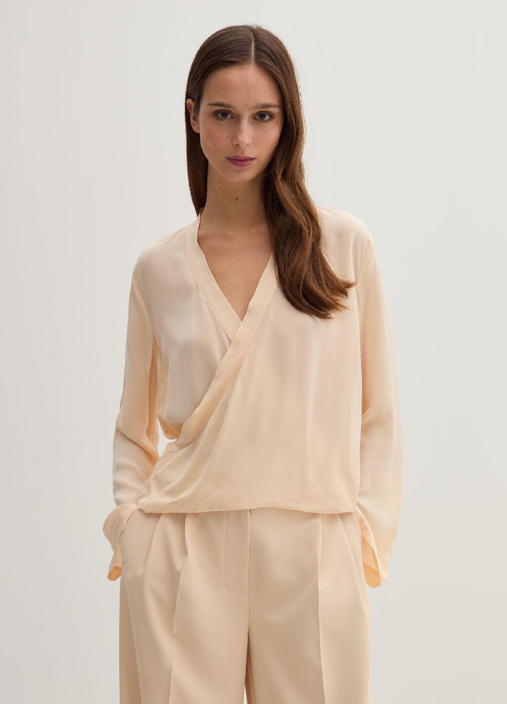 Stefanel Blusa in crêpe de chine scollo con incrocio Soddisfazione Garantita