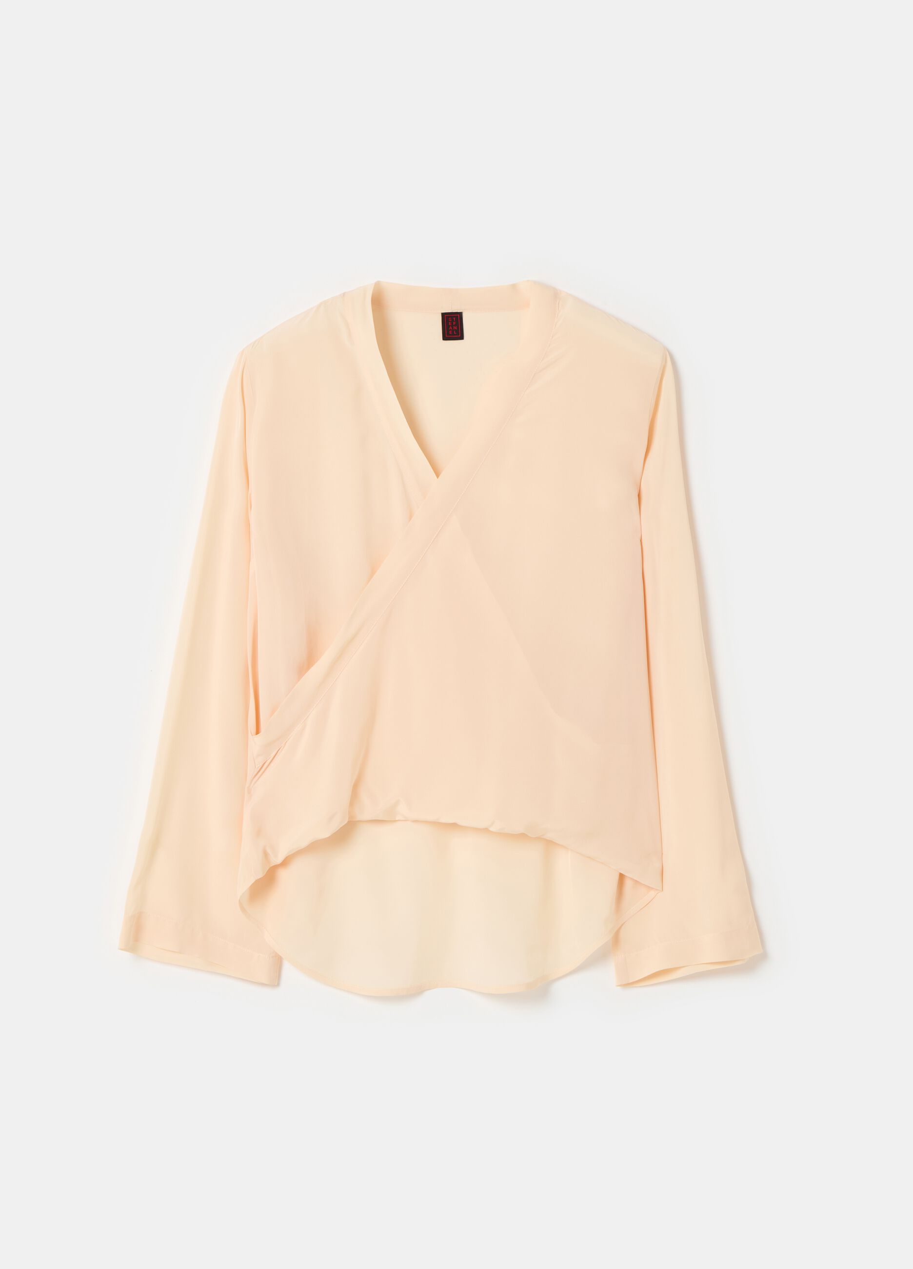 Stefanel Blusa in crêpe de chine scollo con incrocio Soddisfazione Garantita