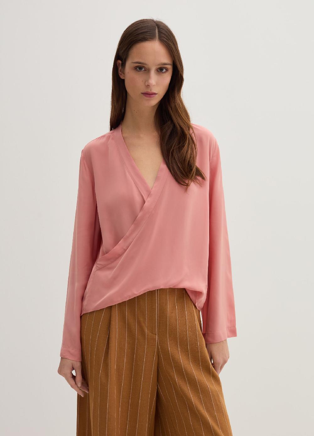 Stefanel Blusa in crêpe de chine scollo con incrocio Acquista Ora