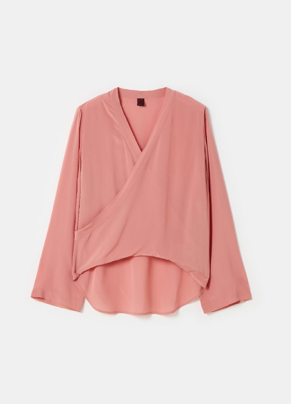 Stefanel Blusa in crêpe de chine scollo con incrocio Acquista Ora
