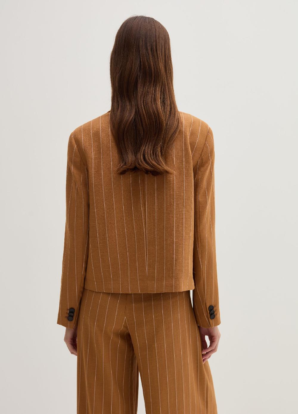 Stefanel Blazer cropped gessato monopetto Consegna Veloce