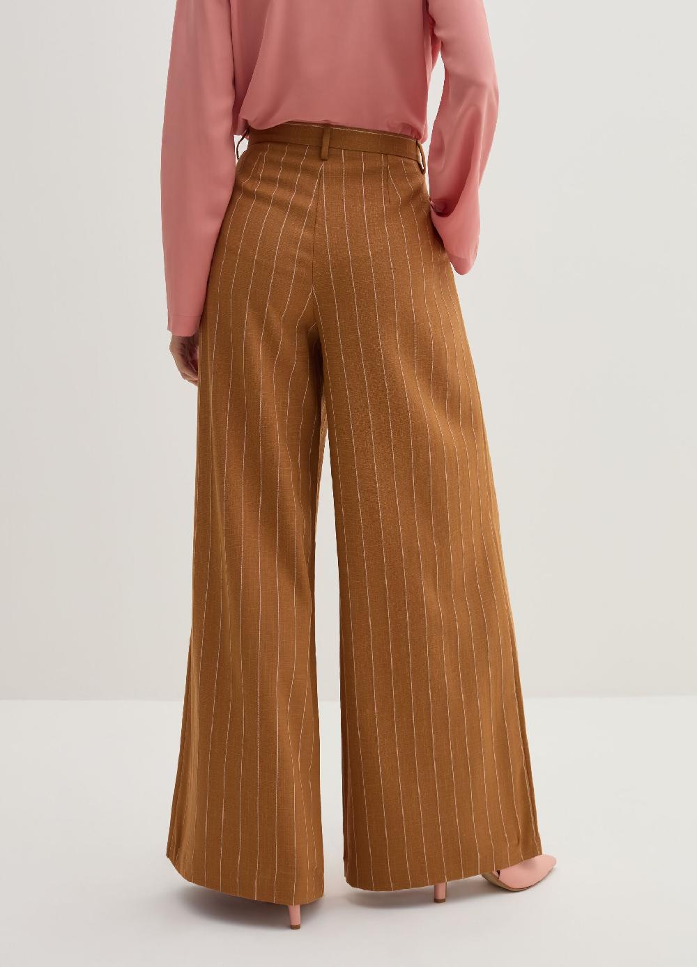 Stefanel Pantalone wide leg gessato Promozione Limitata