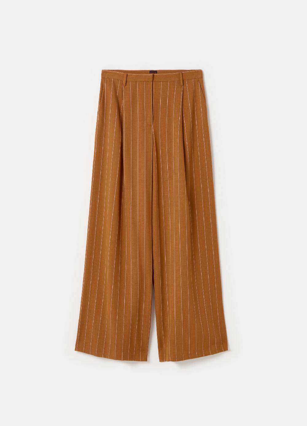 Stefanel Pantalone wide leg gessato Promozione Limitata