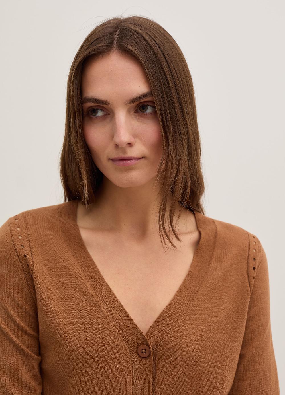 Stefanel Cardigan con dettagli traforati scollo a V Offerte