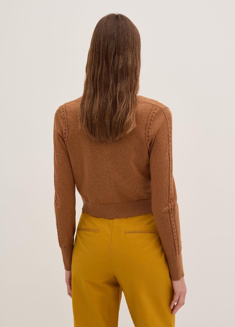 Stefanel Cardigan con dettagli traforati scollo a V Offerte