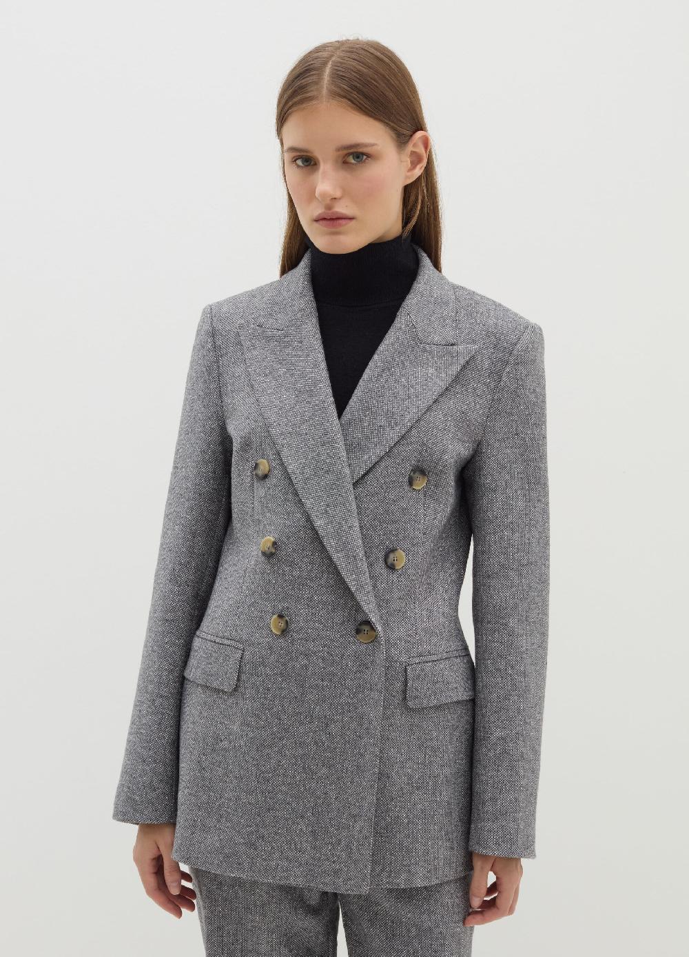 Stefanel Blazer doppiopetto in tweed Fornitura limitata