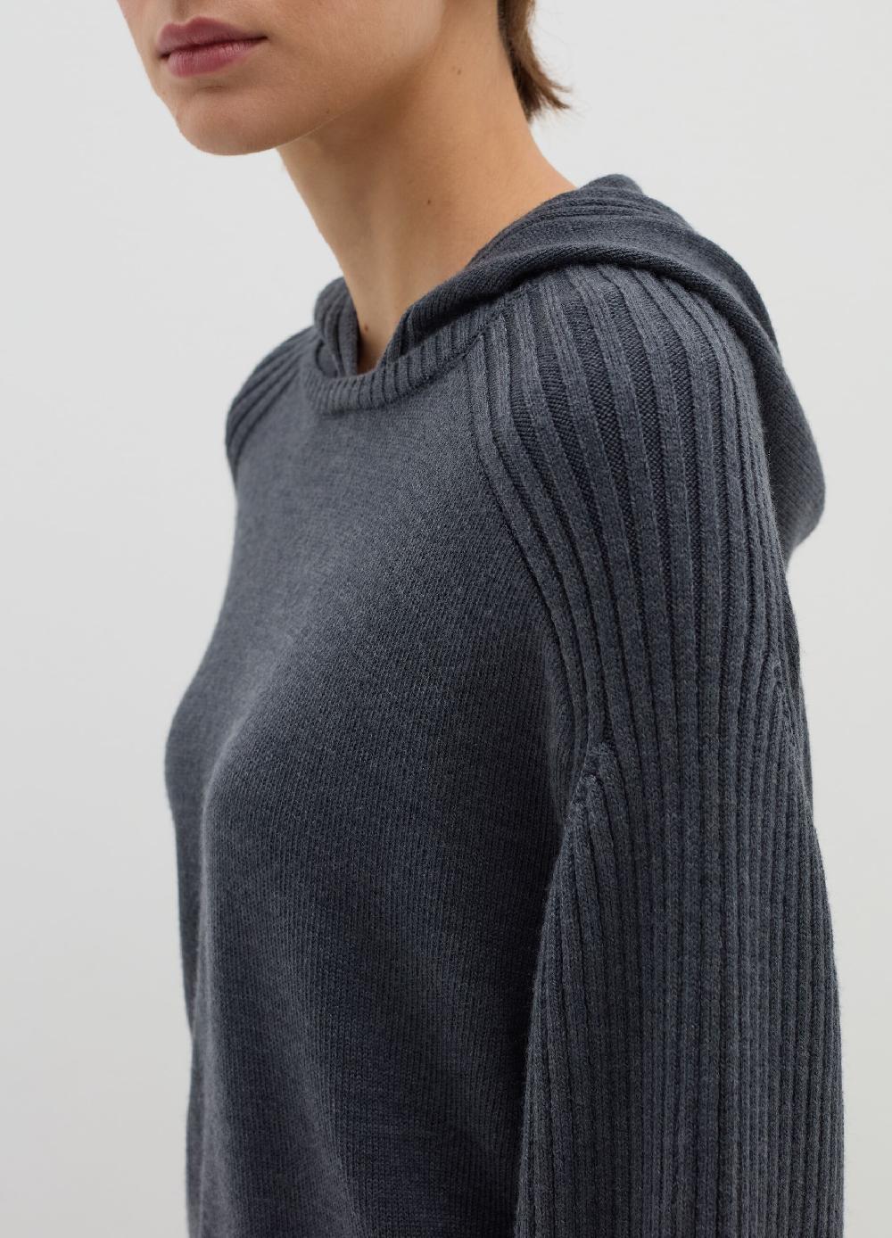 Stefanel Maglia con cappuccio a coste piatte Cyber Monday