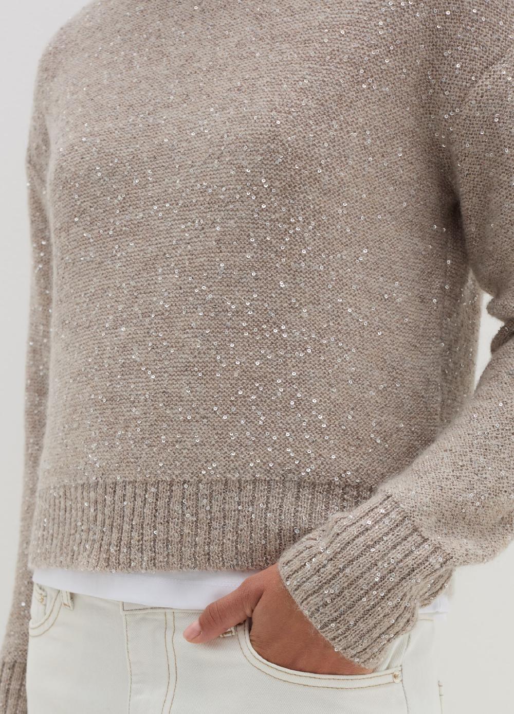 Stefanel Pullover in mohair con micro paillettes Offerta San Valentino