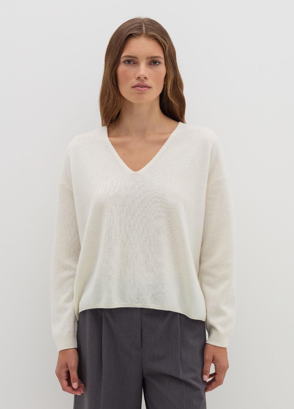 Stefanel Pullover in lana e cashmere con scollo a V Offerta Anniversario