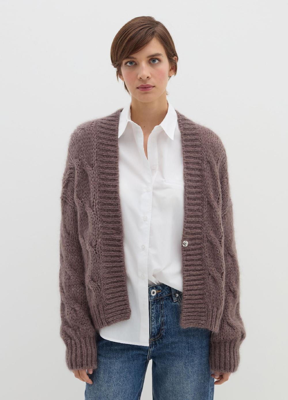 Stefanel Cardigan oversize a treccia con scollo a V Smaltimento dello stoccaggio