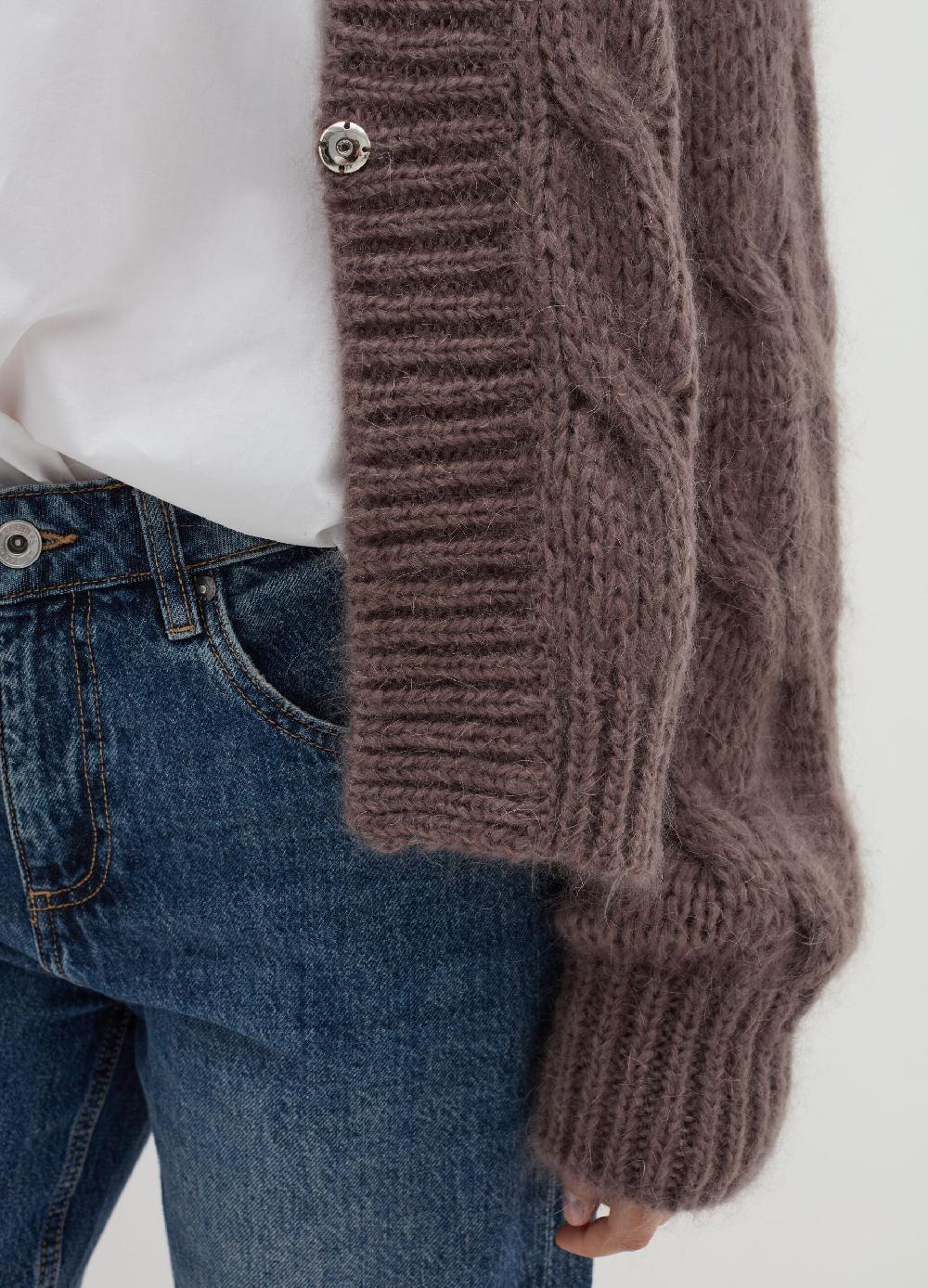 Stefanel Cardigan oversize a treccia con scollo a V Smaltimento dello stoccaggio