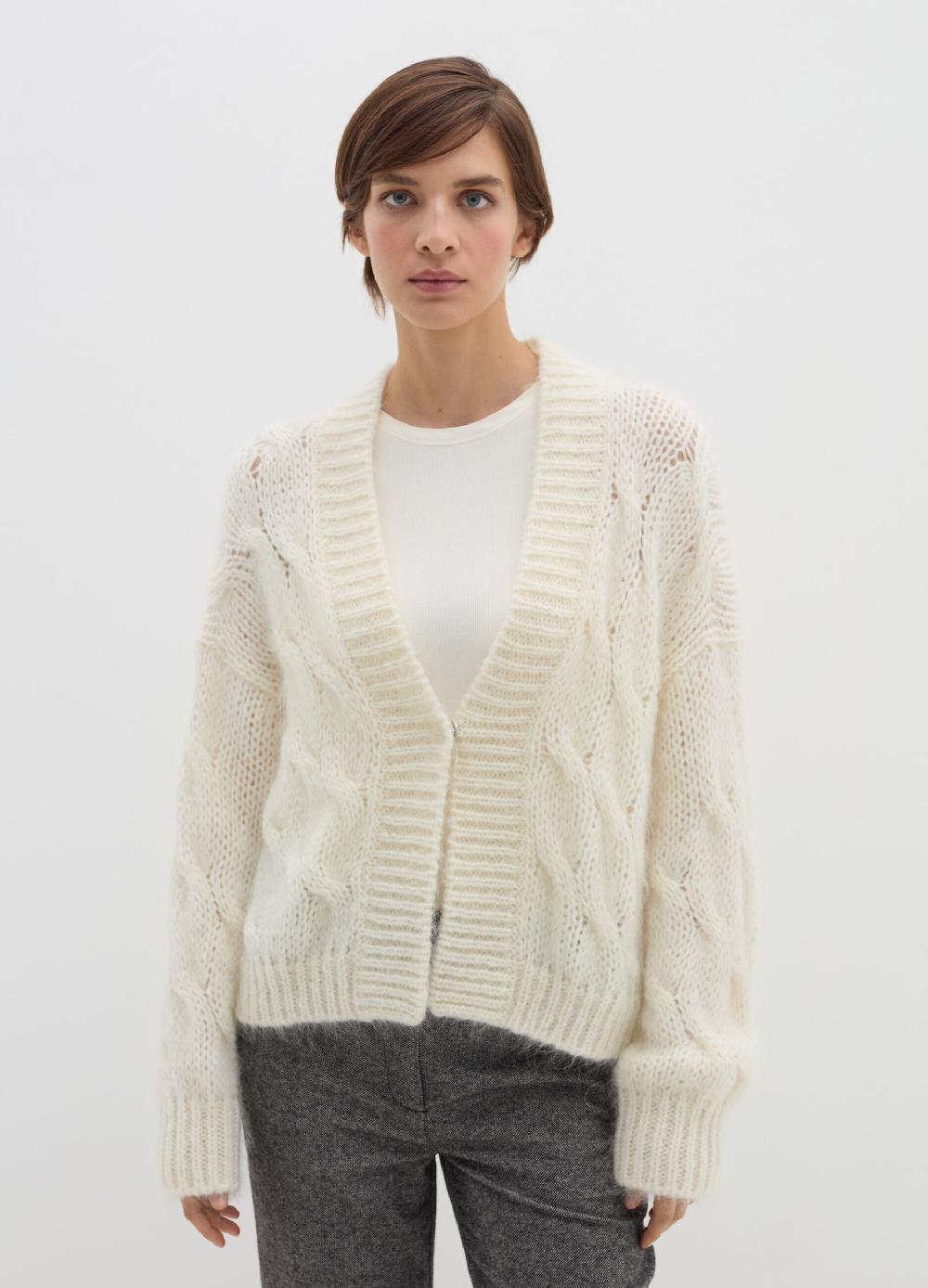 Stefanel Cardigan oversize a treccia con scollo a V Vendita calda