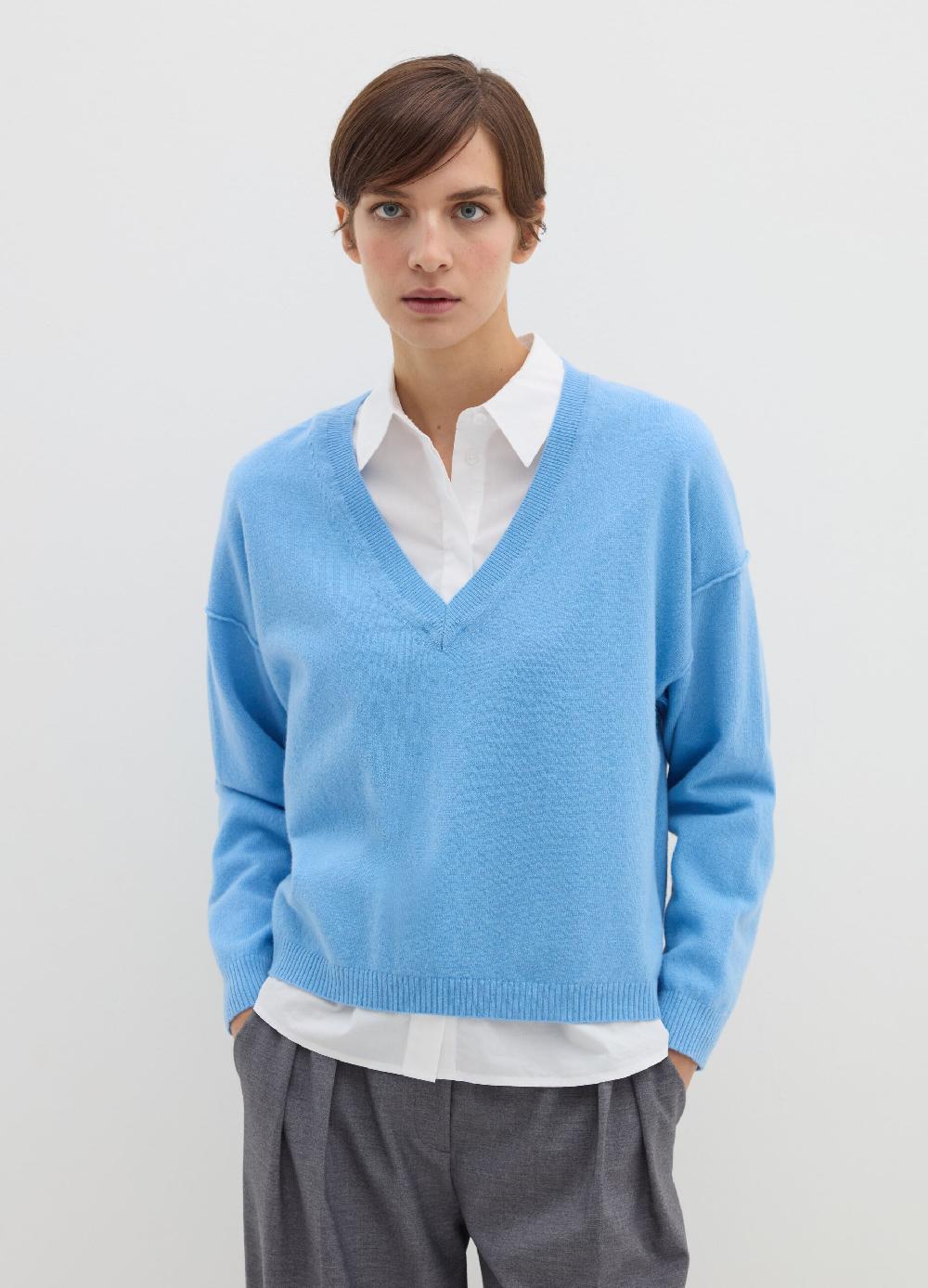 Stefanel Pullover in lana viscosa e cashmere con scollo a V Lightning offer