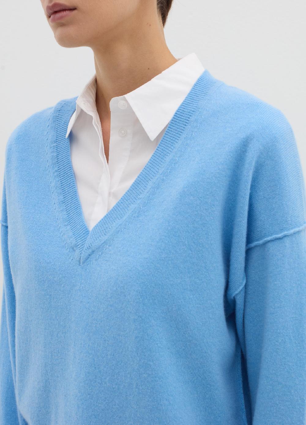 Stefanel Pullover in lana viscosa e cashmere con scollo a V Lightning offer