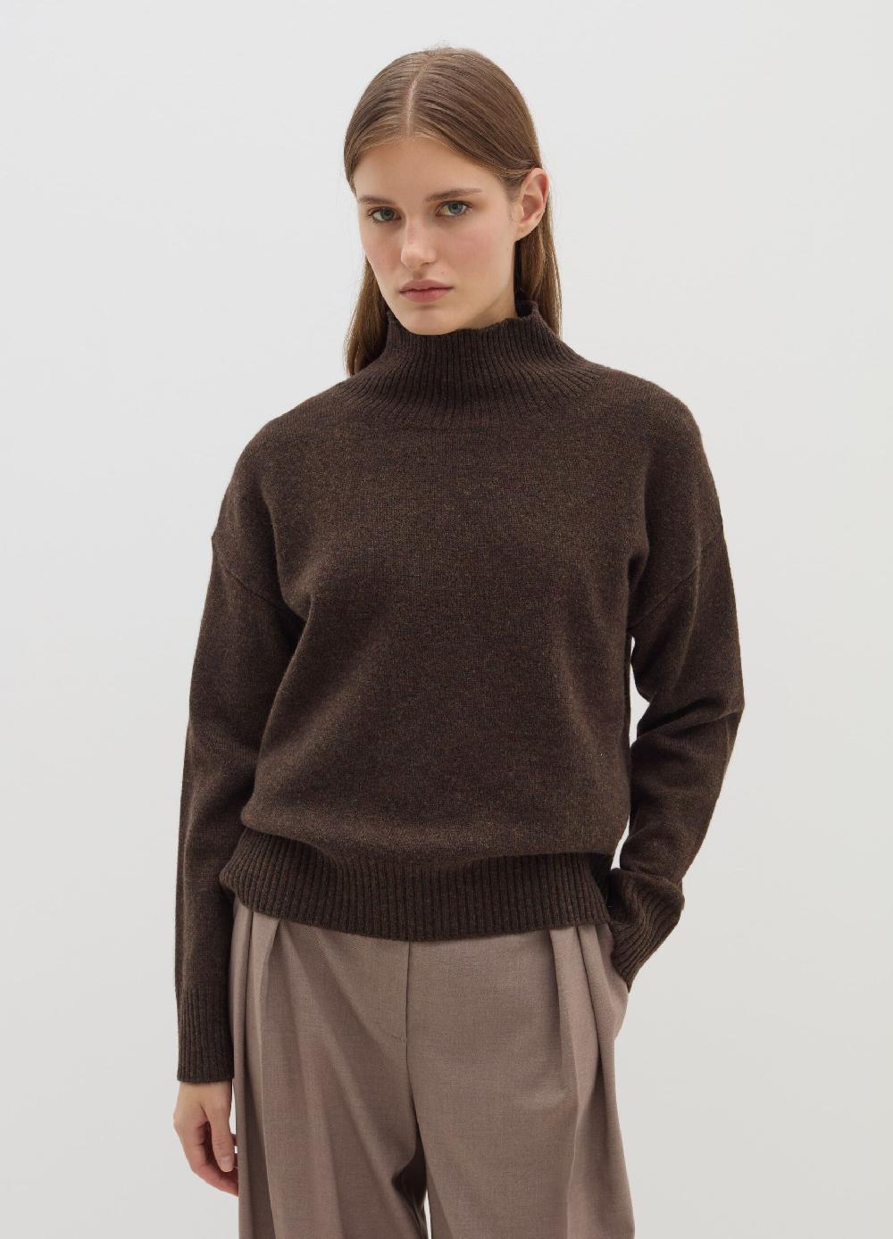 Stefanel Pullover mock neck in lana cardata Offerte giornaliere