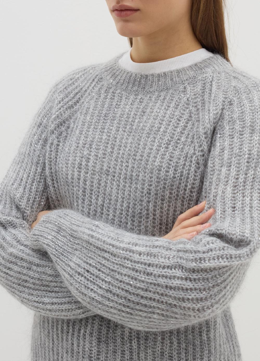 Stefanel Pullover a coste inglesi con micro paillettes Prezzo basso