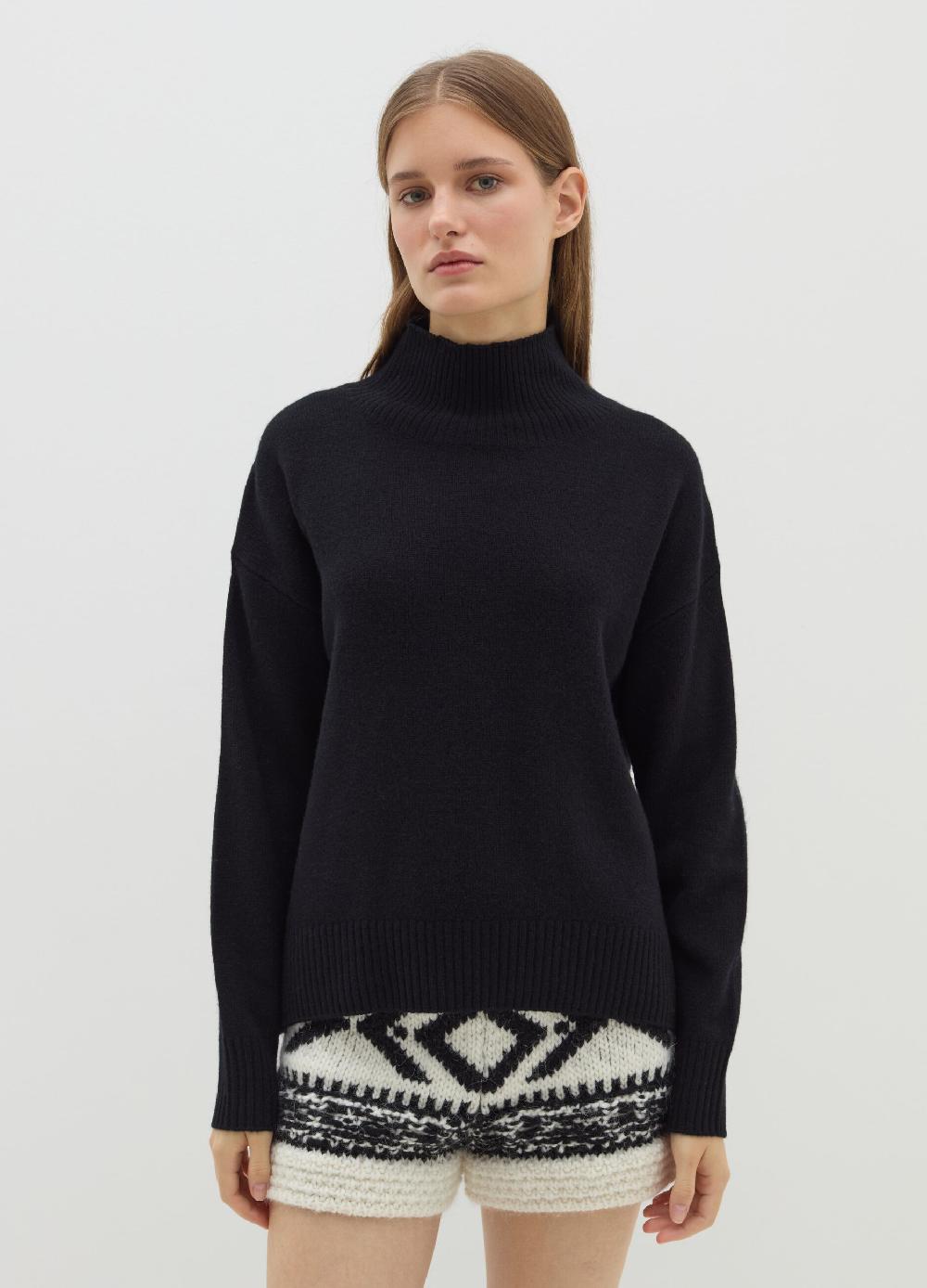 Stefanel Pullover mock neck in lana cardata Offerta settimanale