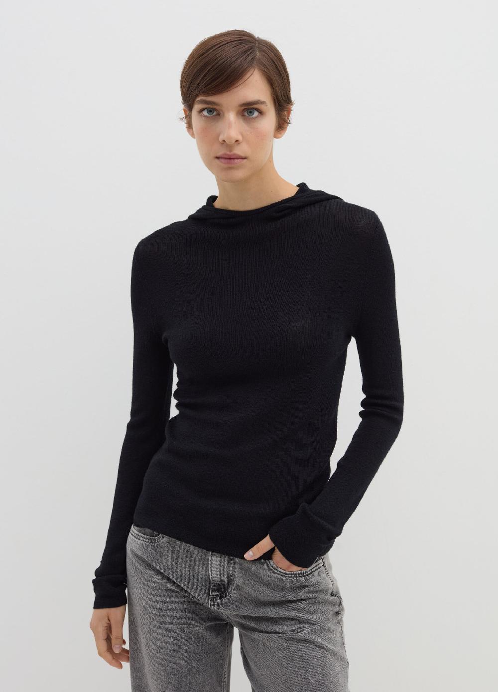 Stefanel Maglia in lana e seta con cappuccio Ultimi tre giorni