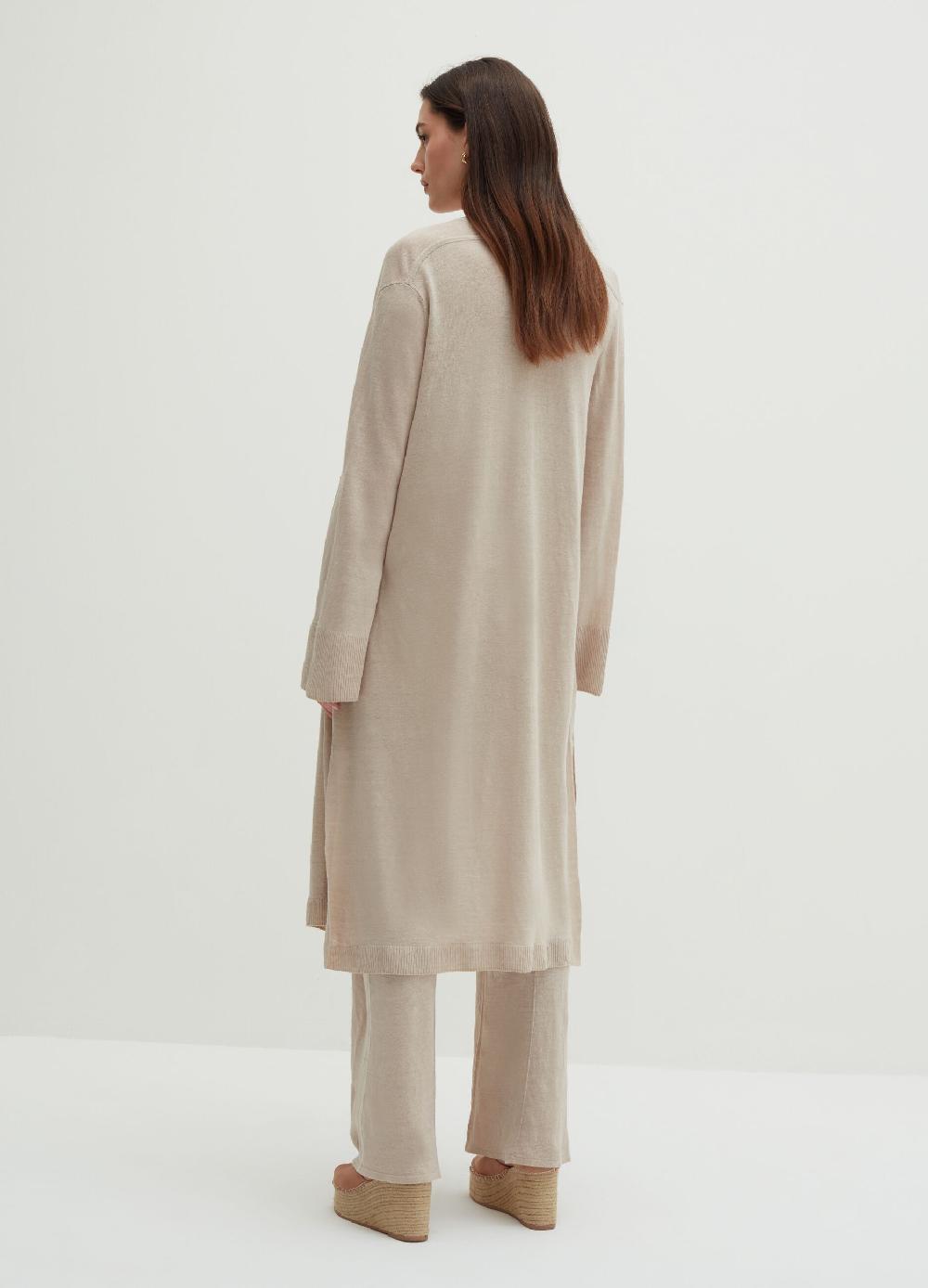Stefanel Cardigan lungo in lino Latest stili