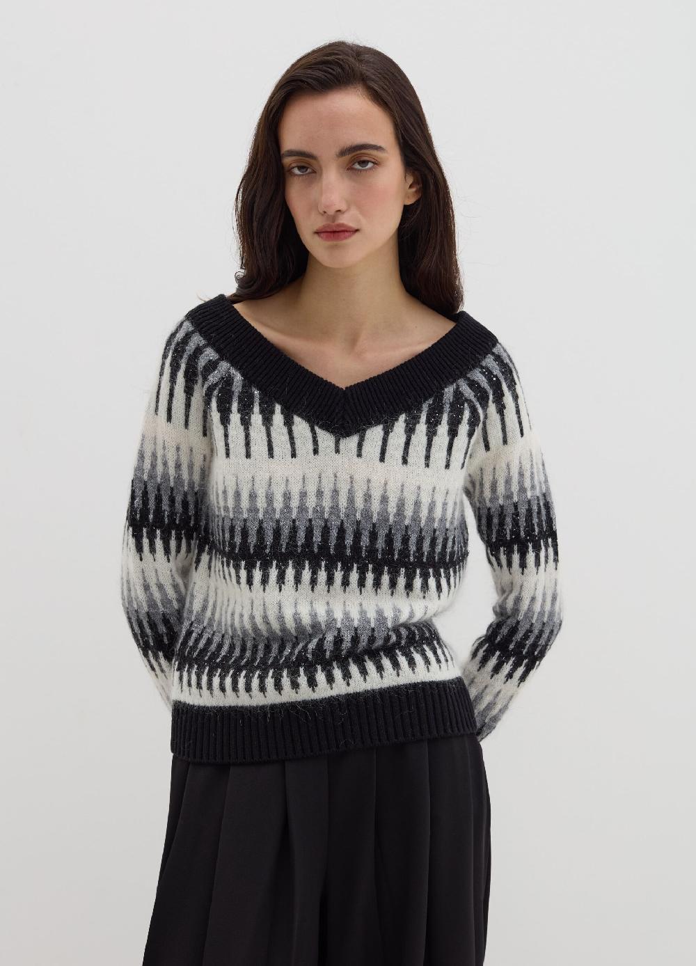 Stefanel Maglia jacquard con micro paillettes Ultimo giorno