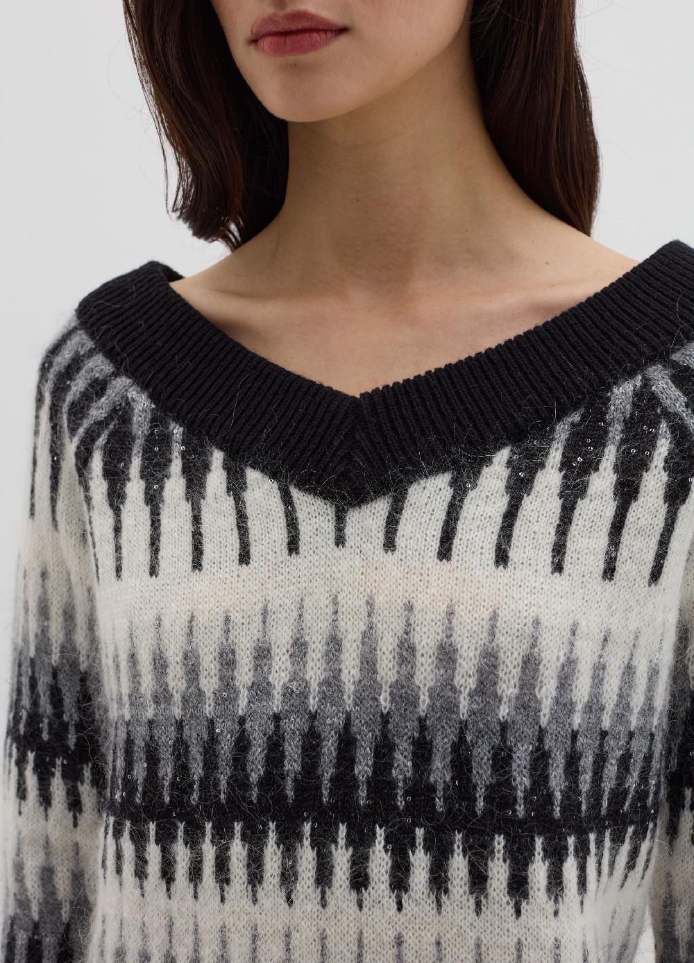 Stefanel Maglia jacquard con micro paillettes Ultimo giorno