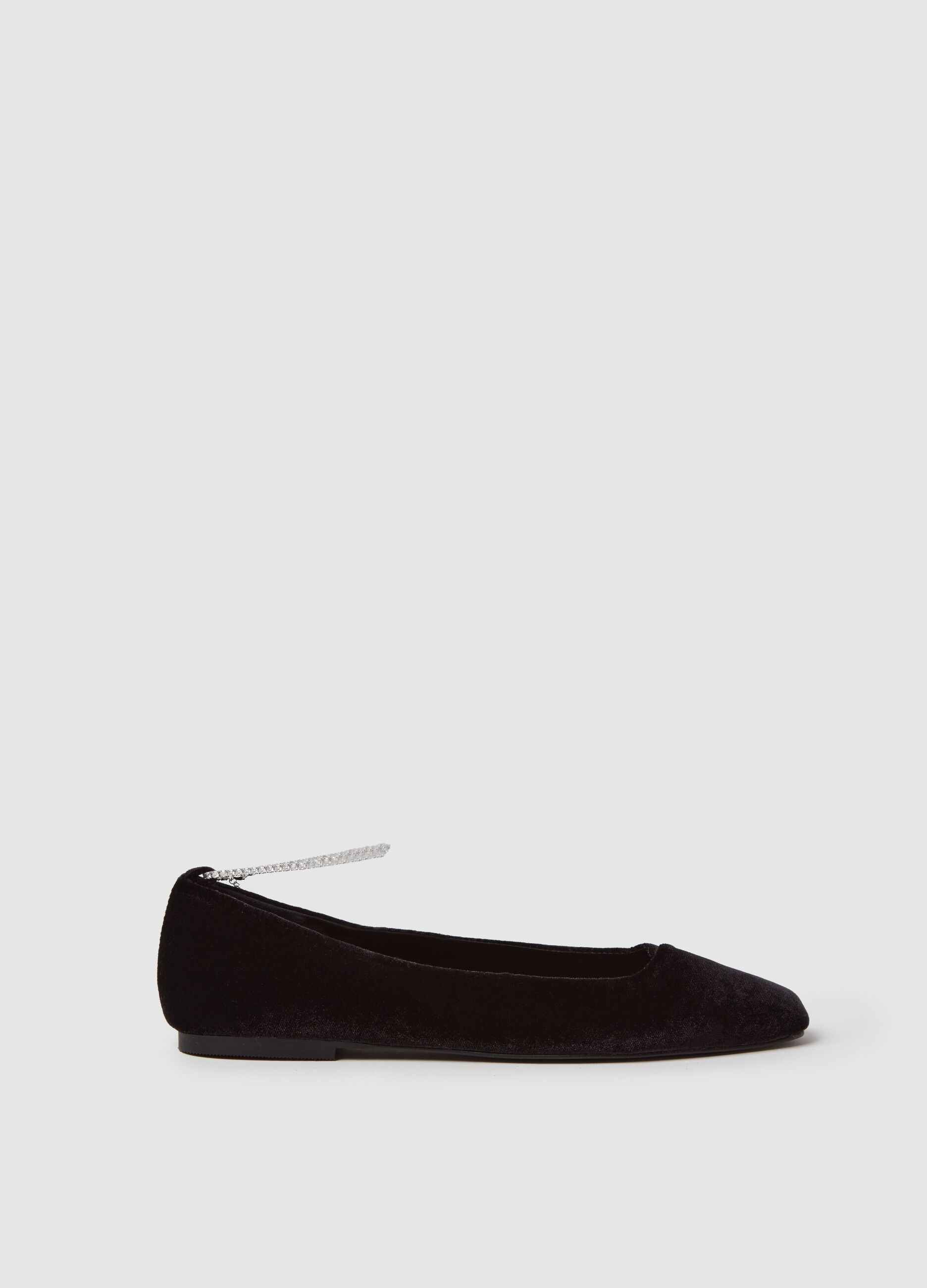 Stefanel Ballerina in velluto con cinturino in strass Sostegno trimestrale