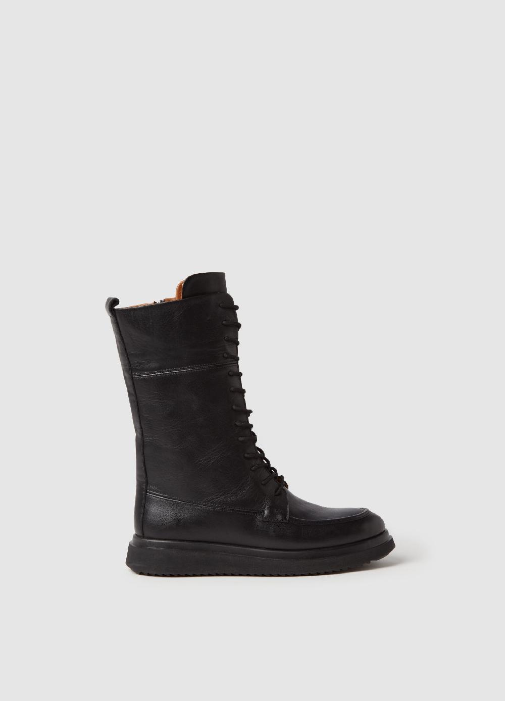 Stefanel Stivale alto in pelle con lacci Super sconto