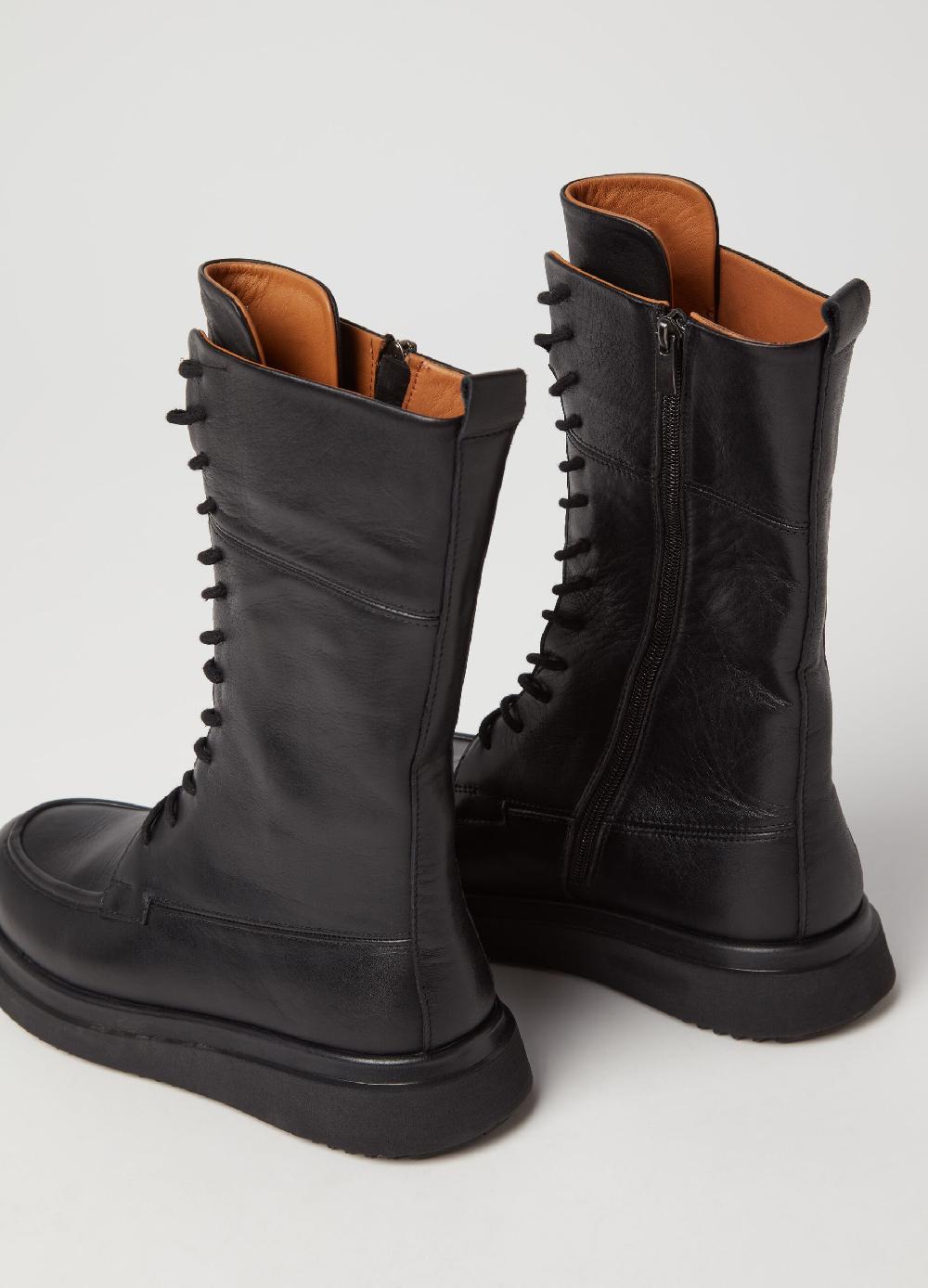 Stefanel Stivale alto in pelle con lacci Super sconto