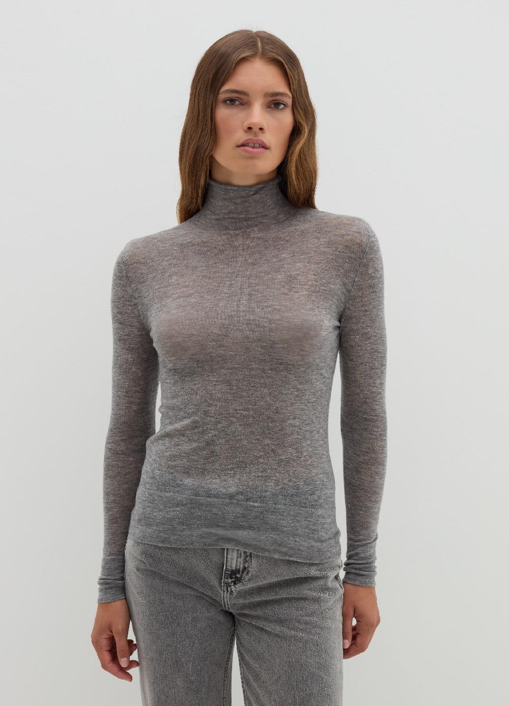 Stefanel T-shirt a collo alto con maniche lunghe Comprare a buon mercato