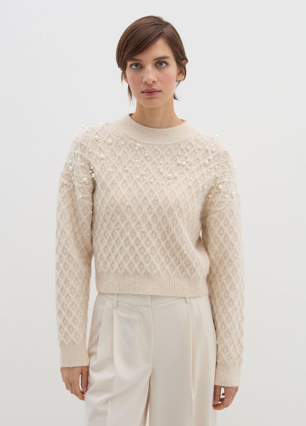 Stefanel Maglia a rombi con perle Offerte stagionali