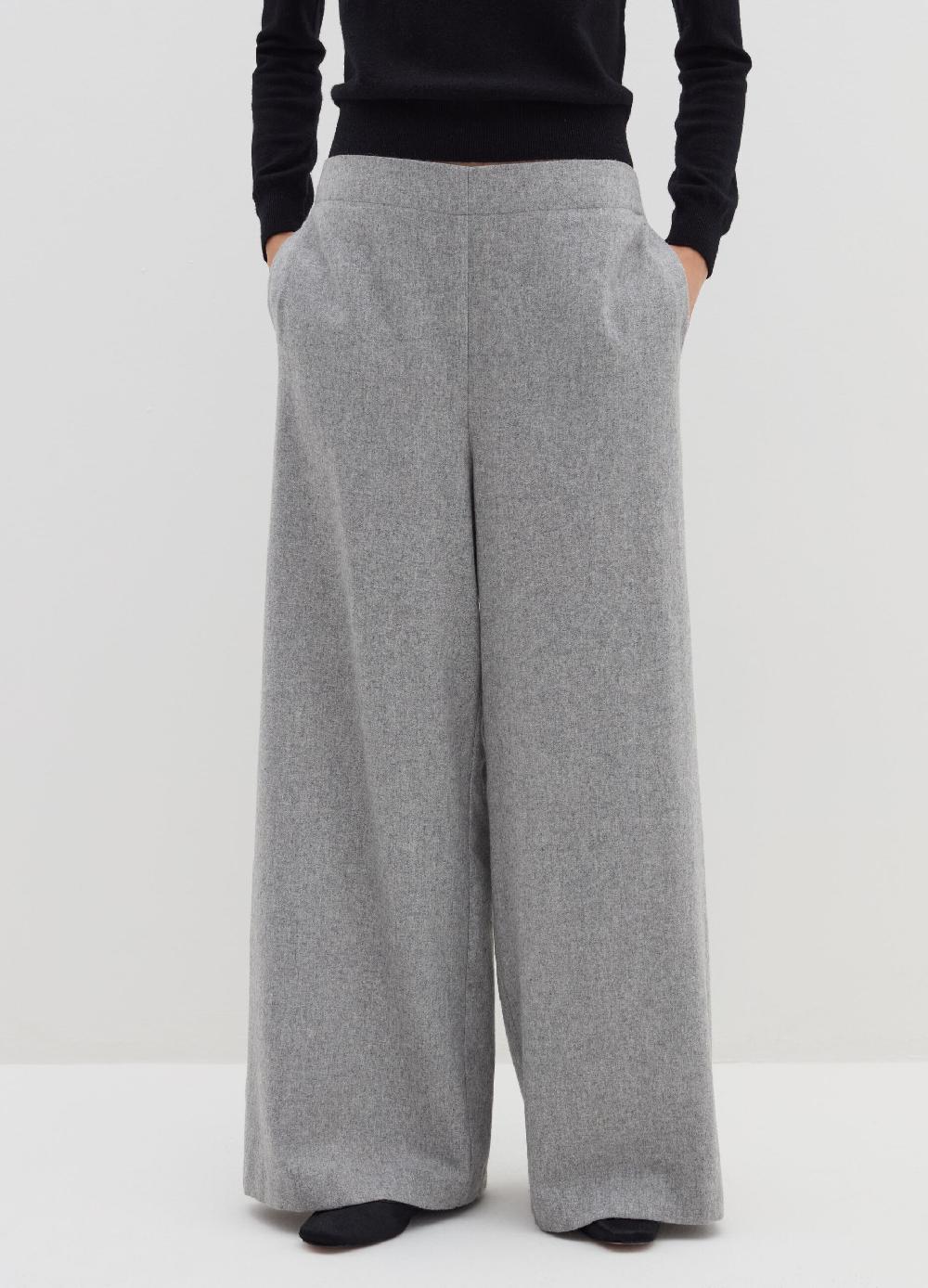 Stefanel Pantalone a gamba larga in misto lana Liquidazione