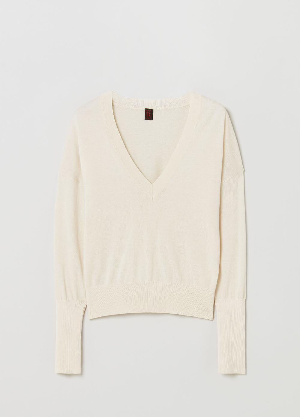 Stefanel Pullover in lana e seta con scollo a V Sconti VIP