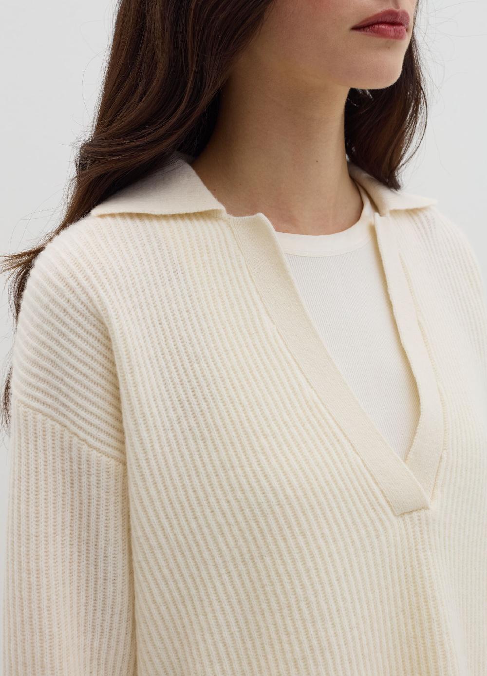 Stefanel Maglia in lana cardata con scollo a polo Super Saving Price