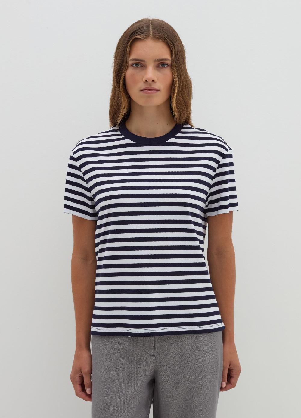 Stefanel T-shirt in jersey di cotone a righe Fino al 60% di sconto