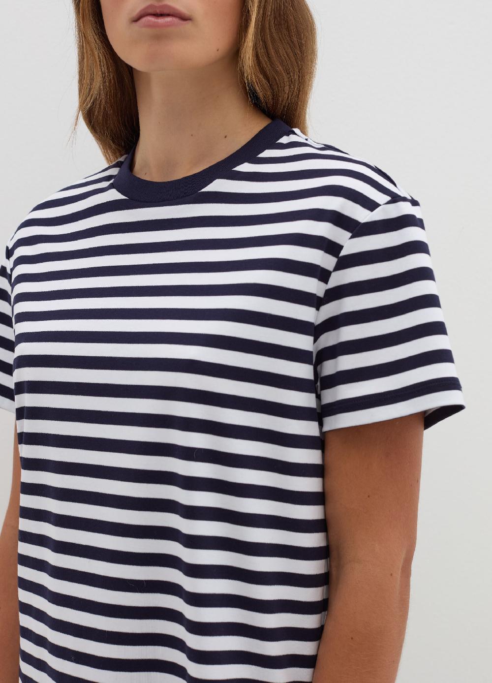 Stefanel T-shirt in jersey di cotone a righe Fino al 60% di sconto
