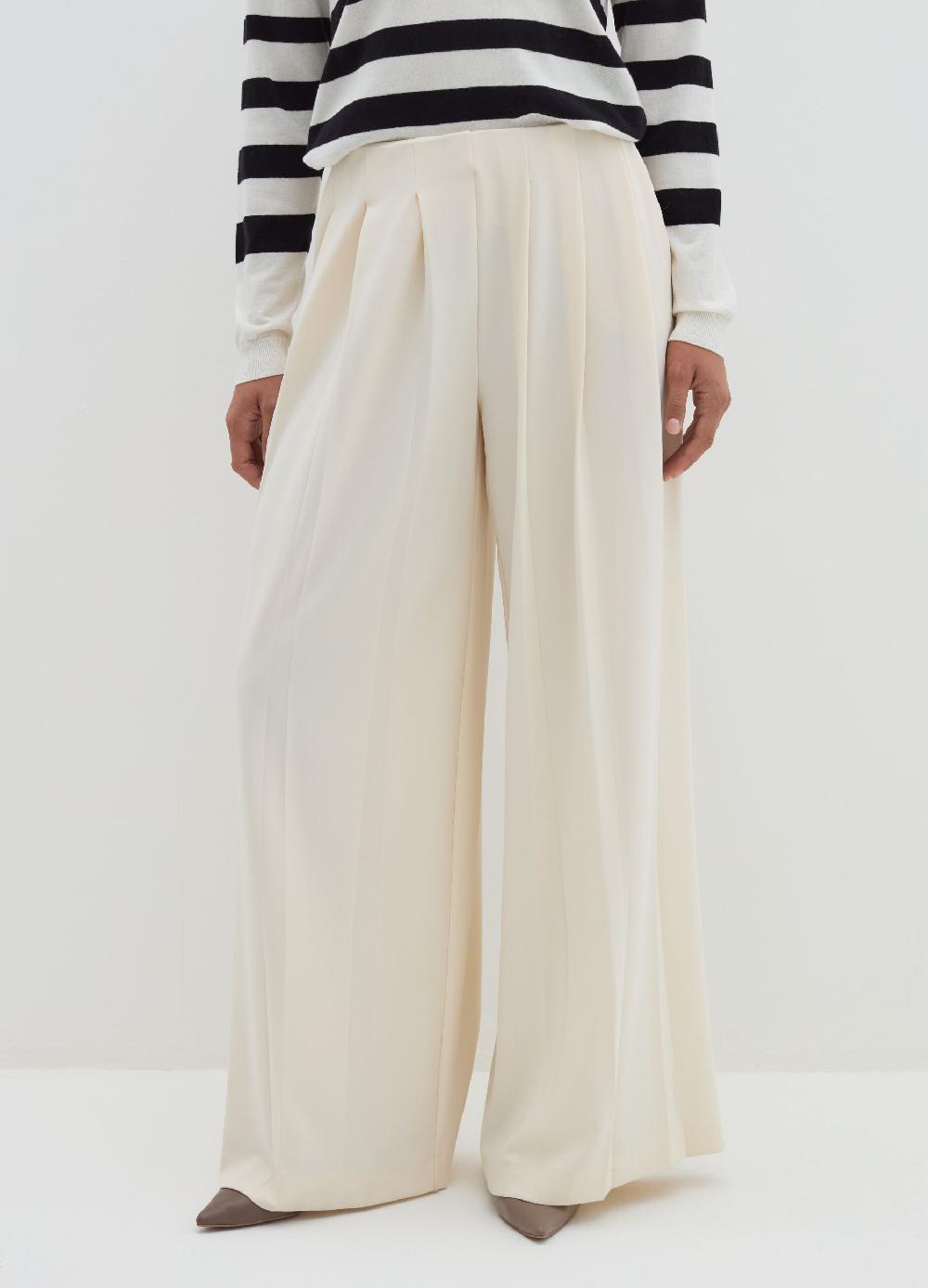 Stefanel Pantalone palazzo plisse in crêpe Only for today