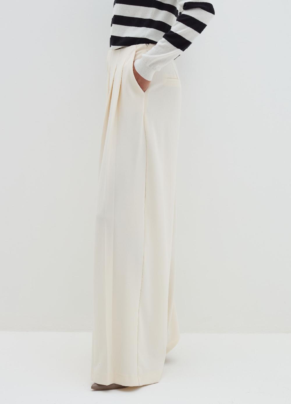 Stefanel Pantalone palazzo plisse in crêpe Only for today