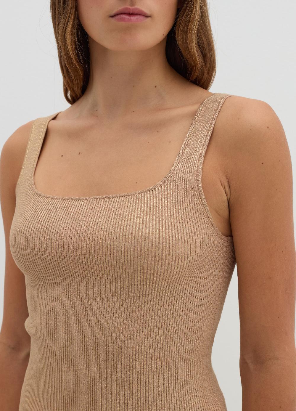 Stefanel Tank top a costine con lurex Black Friday Prezzi