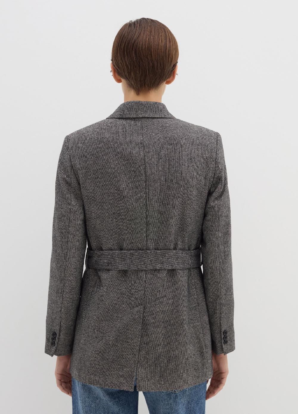 Stefanel Blazer doppiopetto in tweed con cintura Nuovo