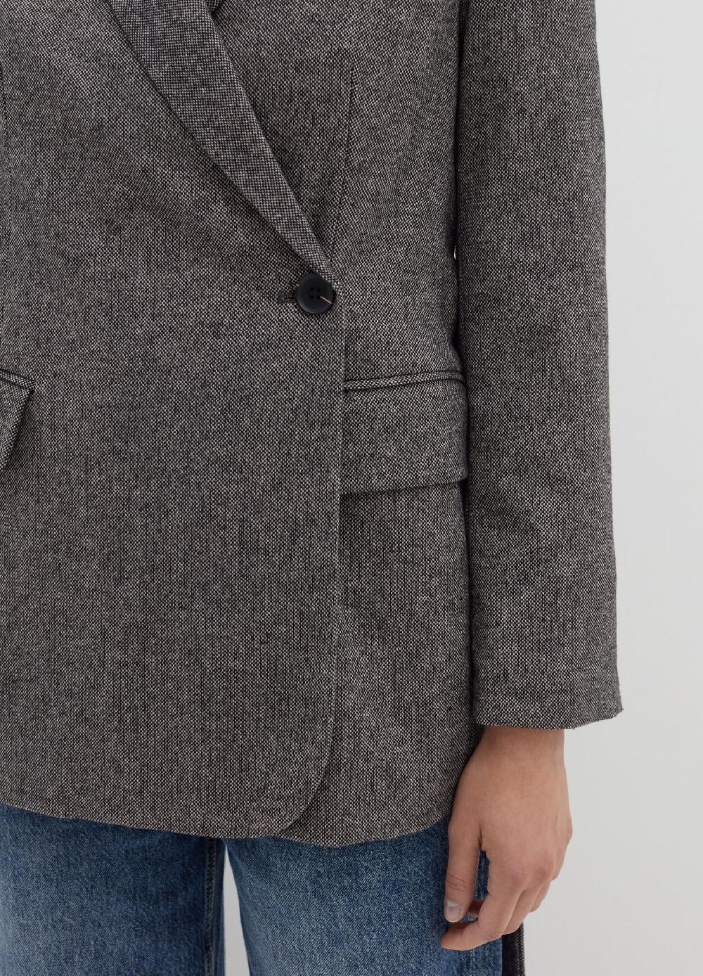 Stefanel Blazer doppiopetto in tweed con cintura Nuovo